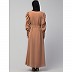 Gathered puffed sleeves abaya with long cuff - Skin